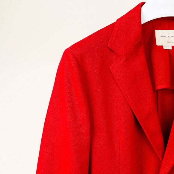 Band of Outsiders Red Cotton-Twill Tailored Blazer - Picture 5 of 9